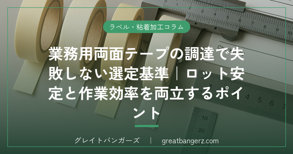 業務用両面テープの調達で失敗しない選定基準｜ロット安定と作業効率を両立するポイント