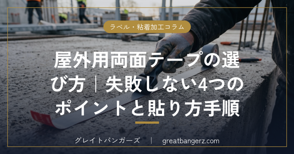屋外用両面テープの選び方｜失敗しない4つのポイントと貼り方手順